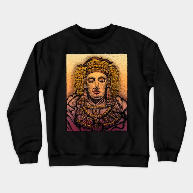 THE MYSTERIOUS LADY OF ELCHE ATLANTEAN GODDESS Crewneck Sweatshirt by Larry Butterworth